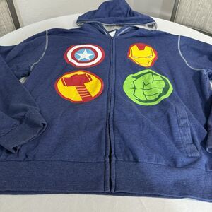 Marvel Blue Captain America Zip Hoodie Mens Size XXL Good Condition Avengers